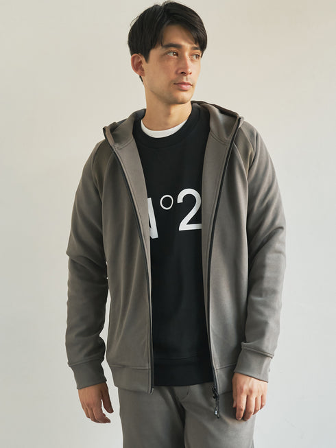 【TRANSITION】カルゼダンボールフロントZIPパーカー